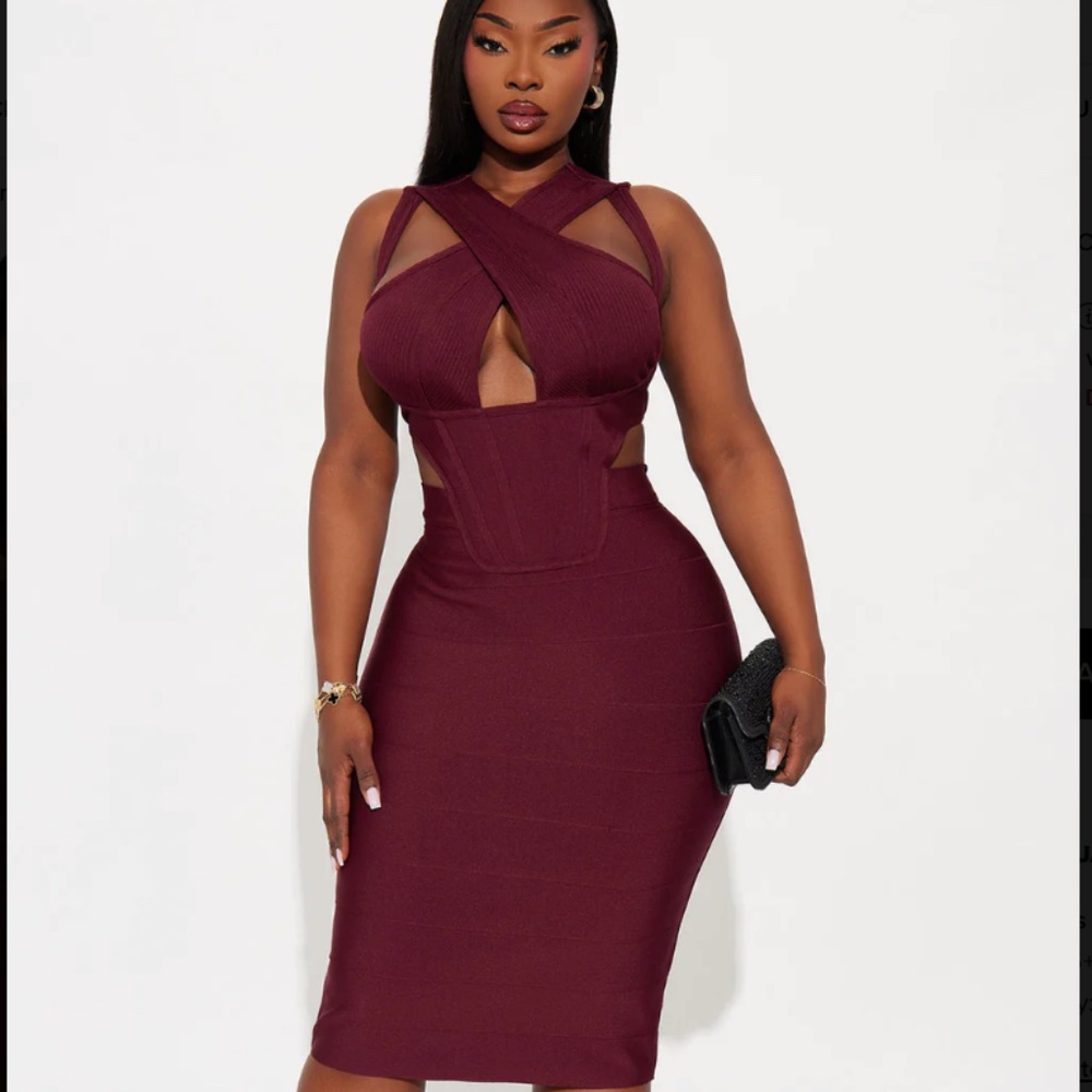 Cut Out Bandage Midi Dress